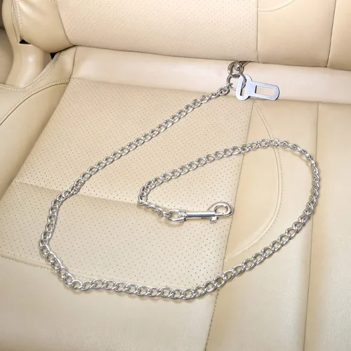 Vista 7 de Cable de retención de seguridad para vehículos de mascotas de acero inoxidable sin masticar Correa de correa de coche de perro grande resistente