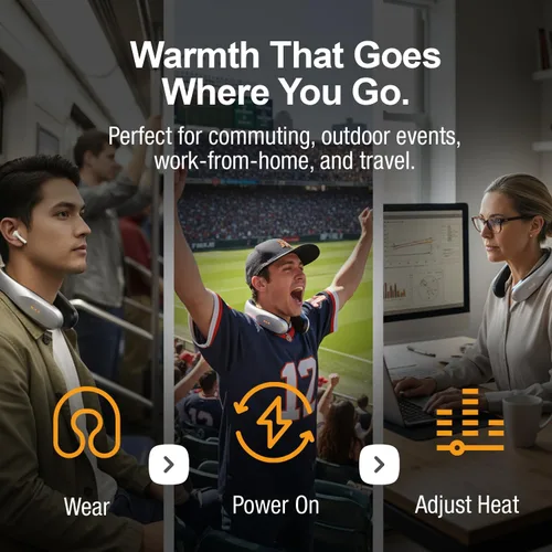 Vista 5 de Ontel Handy Heater Freedom - Calentador de cuello portátil para climas fríos, 4 ajustes de calor - Tecnología de calefacción cómoda - Inalámbrico