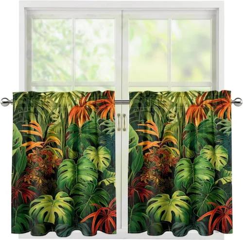Vista 30 de God Bssing You Tier Curtains for July 4Th 2026 27.5x24 2 Panels Light Filtering Half Window Rod Pocket for Kitchen/Bathroom