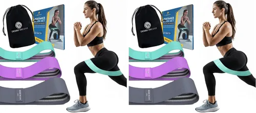 Vista 9 de Desire Deluxe Juego de bandas de resistencia de alta calidad, bandas elásticas de tela para entrenamiento de fuerza, terapia física, pilates y yoga