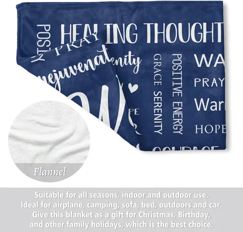 Vista 5 de Afterprints Warm Hugs Healing Blanket - Regalos contra el cáncer para mujeres y hombres, regalo de pronta recuperación para amigos y familia, manta