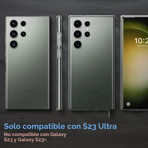 Vista 2 de Spigen Cristal líquido diseñado para Galaxy S23 Ultra (2023) [protección de grado militar] - Cristal transparente