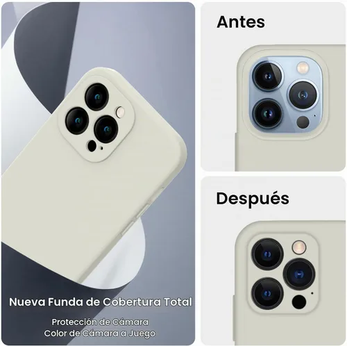 Vista 3 de FireNova Funda diseñada para iPhone 13 Pro Max, funda de silicona [protección de cámara] con [2 protectores de pantalla], forro interior de Piedra