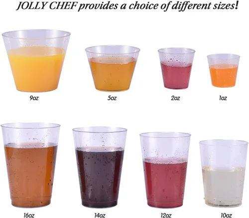 Vista 7 de JOLLY CHEF - Pack de 100 vasos de chupito pequeños de plástico, 29 ml, vasos desechables de 1 onza, vasos de degustación de 1 onza, ideales