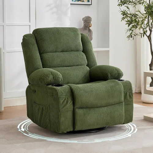 Vista 15 de Garvee Silla reclinable mecedora para adultos amplia giratoria de 360° Marrón