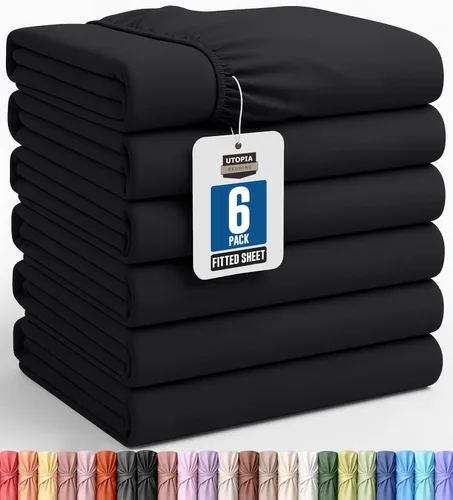 Vista 53 de Utopia Bedding - Paquete a granel de 2 sábanas bajeras ajustadas de microfibra cepillada suave con bolsillos profundos, resistentes al encogimiento