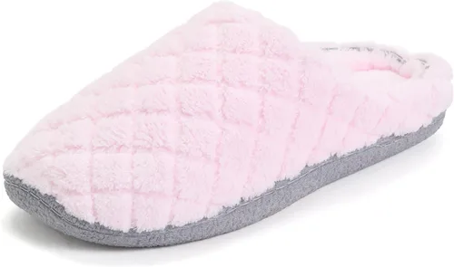 Vista 21 de Dearfoams - Pantuflas de espuma viscoelástica para mujer Leslie Terry con anchos amplios para interiores Paradise Pink Terry
