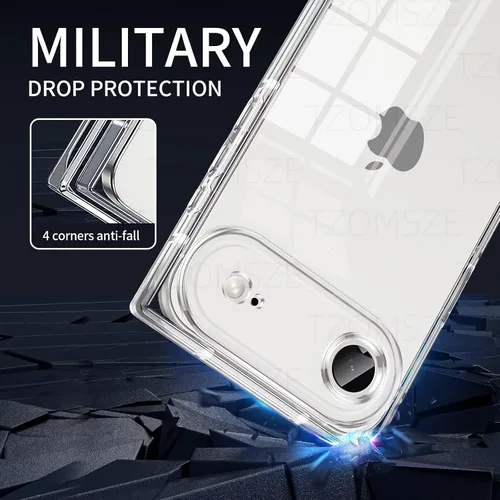 Vista 3 de Tzomsze Funda compatible con iPhone Air Clear, protección de cámara, esquinas reforzadas, TPU delgada, a prueba de golpes, para mujeres y niñas, 6.5