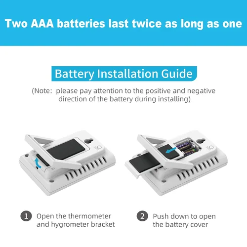 Vista 7 de Termómetro digital interior de 2.7 pulgadas, medidor de temperatura, higrómetro humidistato con registros de humedad y temperatura MAX y MIN