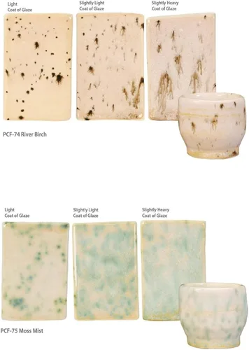 Vista 6 de AMACO Potter's Choice Flux High Fire Glazes - Esmalte de 6 pintas, paquete de clase #1, 6 colores surtidos, cono de fuego medio alto en capas 5-6