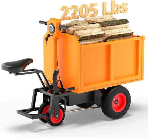 Vista 8 de [Neumáticos todo terreno] Arczorix Carretilla utilitaria 48V 20Ah Batería de plomo ácido sellada 1500W Capacidad 2205Lbs con volquete manual