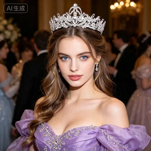 Vista 4 de Kamirola Diadema de coronas y tiaras de cristal para niñas o mujeres, fiesta de cumpleaños, boda, graduación, novia, Navidad, San Valentín, TR20