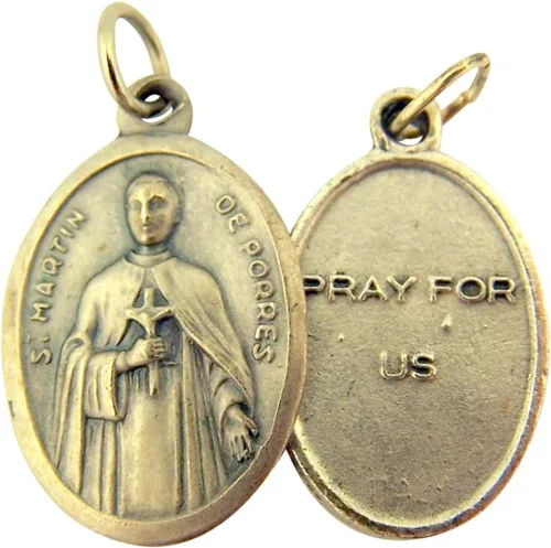 Vista 11 de Catholic Patron Saint Medals Base en tono plateado, 1 pulgada, juego de 2