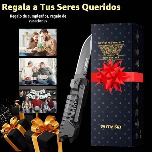 Vista 6 de Regalos de multiherramienta para hombres, rellenos de calcetines de Navidad para papá de hija e hijo, cuchillo multiherramienta 17 en 1 EDC,