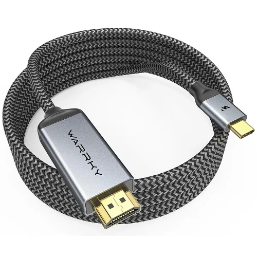 Vista 15 de Warrky Cable USB C a HDMI 4K 60Hz de 3.3 pies [enchufes chapados en oro antiinterferencias] Cable de aluminio tipo C a HDMI 2.0, Thunderbolt 3/4/5