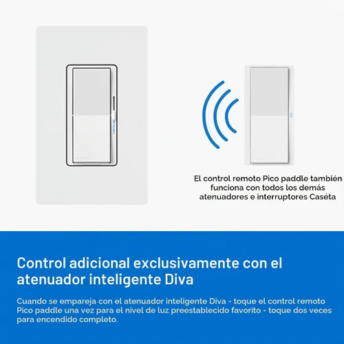 Vista 6 de Lutron Pico Mando de paleta para control de encendido/apagado de interruptores/reguladores inteligentes Caseta, PJ2-P2B-GBL, negro