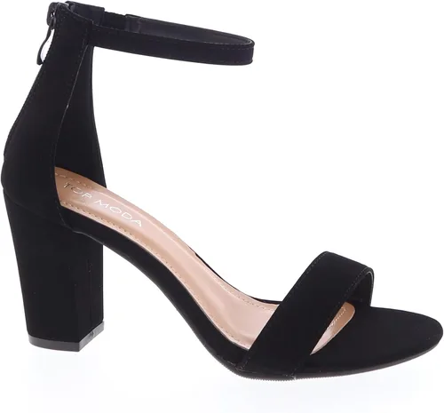 Vista 26 de TOP MODA Hannah-1 - Sandalias de tacón alto con tira en el tobillo elegantes, suela antideslizante, para boda, fiesta, baile de graduación Beige