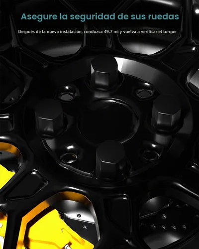 Vista 6 de 24 piezas de tuercas de rueda M14x1.5 negras estilo OEM de fábrica de repuesto para 2005-2019 Chrysler 300, 2011-2017 Dodge Durango, ruedas