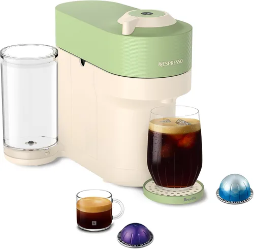 Vista 12 de Nespresso Vertuo Pop+ Cafetera de café y espresso de Breville, Aqua Mint