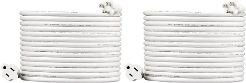 Vista 26 de Amazon Basics - Cable de extensión de 3 pies, extensor de toma de 3 clavijas, cable de extensión para interiores, 13 amperios, 125V, color negro