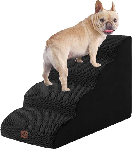Vista 40 de EHEYCIGA Rampa curvada para escaleras para perros, camas altas de 4