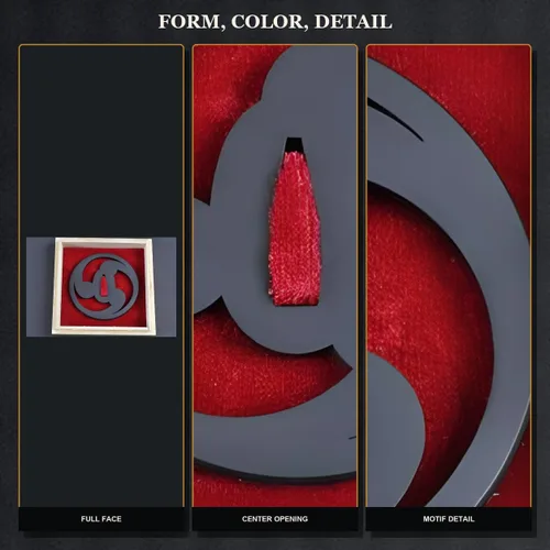 Vista 4 de Handmade Sword - Espada Samurai de aleación de hierro Tsuba, con caja de madera, para espadas Katana Wakizashi Cresta de Tomoe