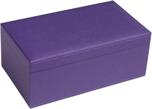 Vista 2 de Silverman & Co. Juego de dominó negro doble 9 grande - Estuche morado