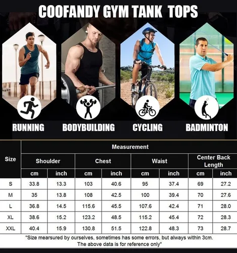 Vista 6 de COOFANDY Camisetas sin mangas de entrenamiento para hombre, paquete de 3 camisetas de gimnasio para culturismo, fitness, sin mangas