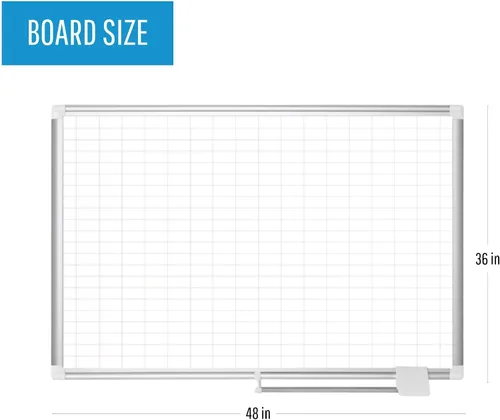 Vista 2 de MasterVision MA2792830A. Kit de pizarra de planificación magnética con accesorios de borrado en seco de 48 x 72 pulgadas., Plateado