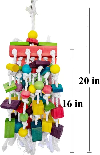 Vista 6 de Juguetes de pájaros loros extra grandes para guacamayos, loros amazónicos, accesorios de jaula de pájaros gris africano