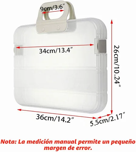 Vista 2 de Lemical Cajas de archivo transparentes de plástico portátil con mango A4 Cajas de archivo resistentes de gran capacidad Almacenamiento de papel