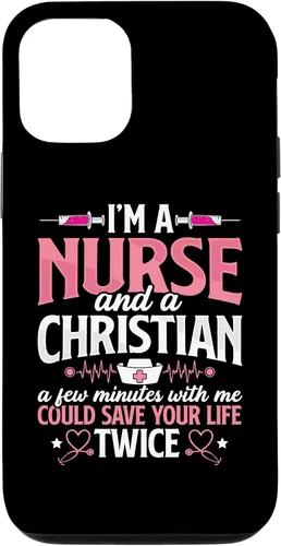 Vista 26 de iPhone 16 Christian Nurse Jesus God Funny Nursing RN LPN CNA - Funda para mujer