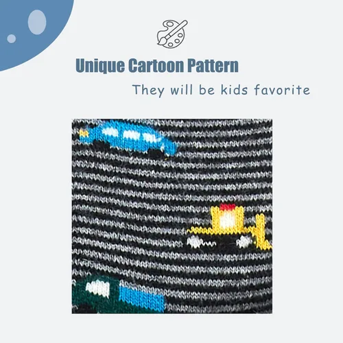 Vista 4 de Zestonie Calcetines de lana para niños, calcetines cálidos de invierno para niños, calcetines térmicos de cuarto de dibujos animados para niños, 6