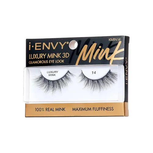 Vista 5 de i-ENVY Pestañas postizas de lujo de la colección de visón, pestañas 100% de visón real, aspecto glamoroso, pestañas de máxima esponjosidad 3D ángulo