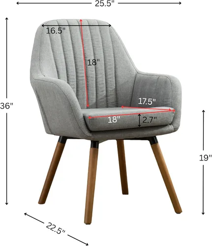 Vista 3 de Tuchico silla decorativa de tela contemporánea., Tela, Gris
