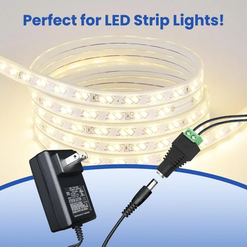 Vista 6 de 10 pares (10 x macho + 10 x hembra) 0.217 in x 0.083 in 12V DC conector adaptador de enchufe para tira LED, cable de cámara de seguridad CCTV