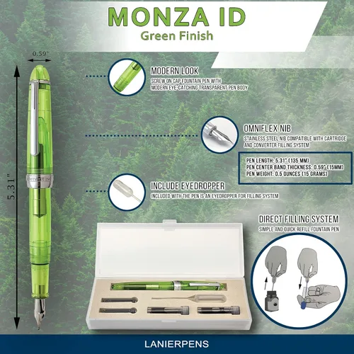 Vista 4 de Monteverde Monza ID Pluma Estilográfica - Verde