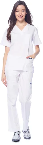Vista 2 de Dagacci - Ropa quirúrgica para mujer y hombre, conjunto de blusa y pantalón de ropa quirúrgica