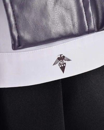 Vista 5 de Cosplayfm Disfraz de anime para mujer uniforme escolar conjunto completo con tocado y calentadores de piernas
