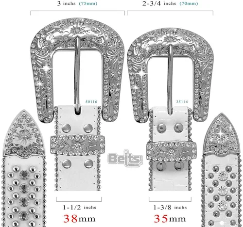 Vista 5 de 35116 50116 - Cinturones de mujer con diamantes de imitación, cinturón de cuero con diseño de vaquera occidental