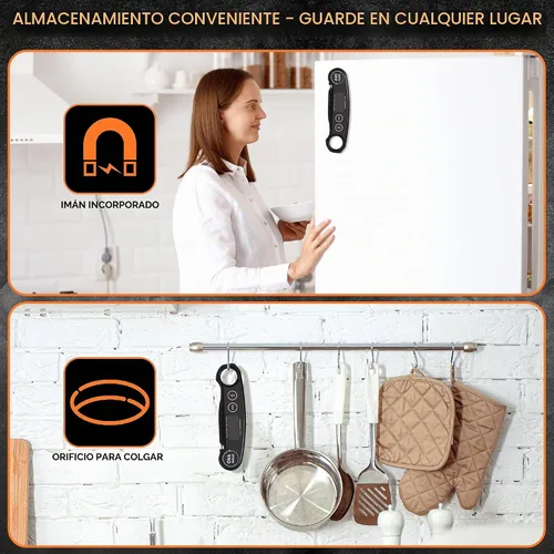 Vista 9 de Termómetro de comida de lectura instantánea recargable para carne, termómetro digital de cocina, termómetro de alimentos rápido y preciso