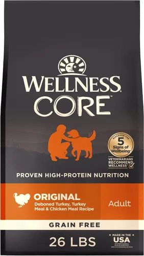 Vista 11 de Wellness CORE Alimento seco para perros, sin granos, alto en proteínas, natural, receta de pato silvestre, cordero, jabalí y conejo