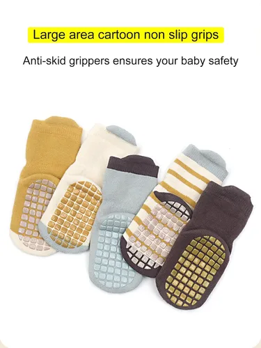 Vista 4 de Calcetines de agarre antideslizantes para bebés y niños pequeños, cálidos, gruesos, antideslizantes, calcetines para niñas y niños recién nacidos, 6