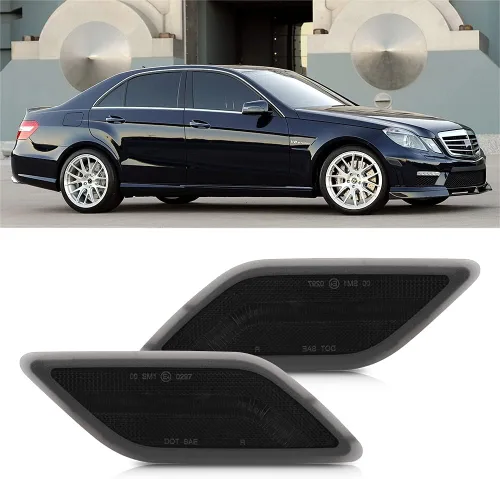 Vista 3 de Kits de luces indicadoras laterales LED con lentes ahumadas ámbar para Mercedes Benz W212 Clase E Pre-LCI E350 E550 E63 AMG 2010 2011 2012 2013