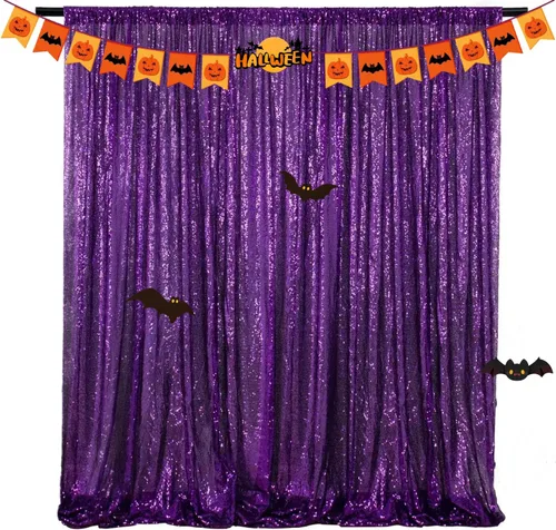 Vista 25 de Cortinas de Fondo de Lentejuelas Negras Cortinas Brillantes con Purpurina 2FTx8FT 2 Paneles para Decoraciones de Bodas Fiestas de Cumpleaños