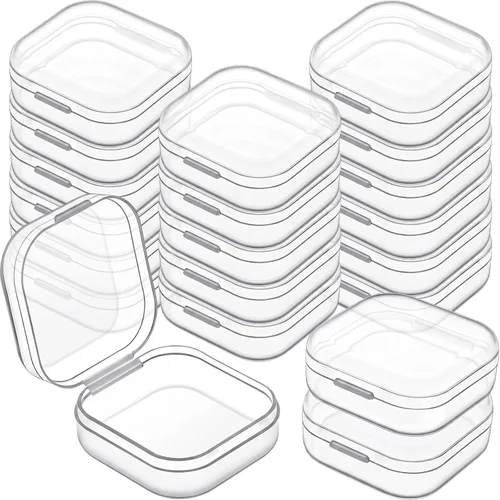 Vista 39 de 6 piezas de mini contenedores de almacenamiento de cuentas de plástico transparente para recolectar artículos pequeños, cuentas, joyas, tarjetas