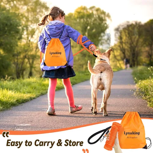 Vista 4 de Lynxking - Correa de control para perros - Correa larga de adiestramiento para perros - Línea de seguimiento con asa cómoda - Cuerda para cachorros