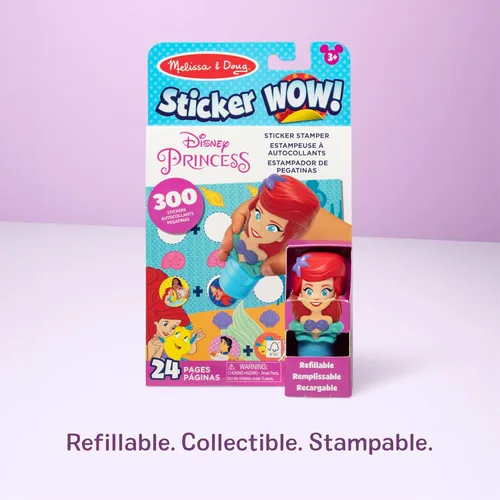 Vista 10 de Melissa & Doug Pegatina Wow! Disney Princess Ariel Stamper y almohadilla de actividades
