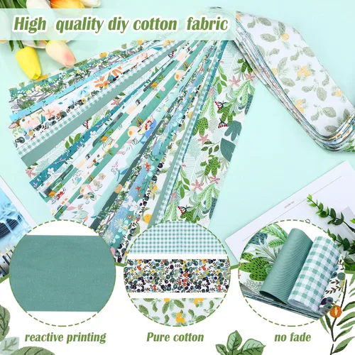 Vista 3 de Kingdder Tiras de Tela de Gelatina para Acolchado, Rollo de Retazos de 2.55 Pulgadas, Rollo de Algodón para Patchwork, Tela de Gelatina
