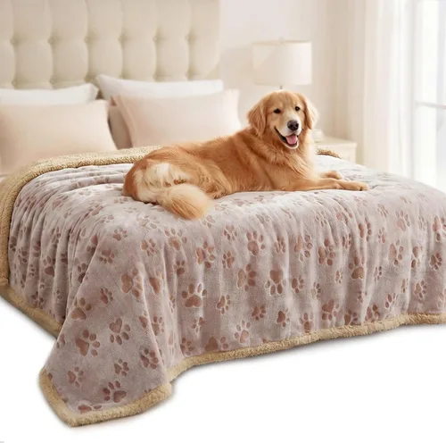 Vista 11 de Luciphia Mantas impermeables para mascotas para sofá o cama, a prueba de orina líquida, lavable, suave, esponjosa, manta reversible para perros